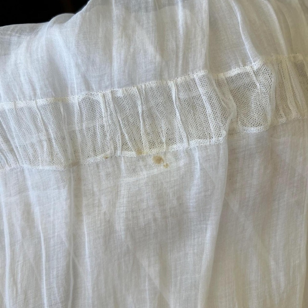 Vintage Antique Cream and White Crochet Detail Dress sheer lingerie - Picture 5 of 8